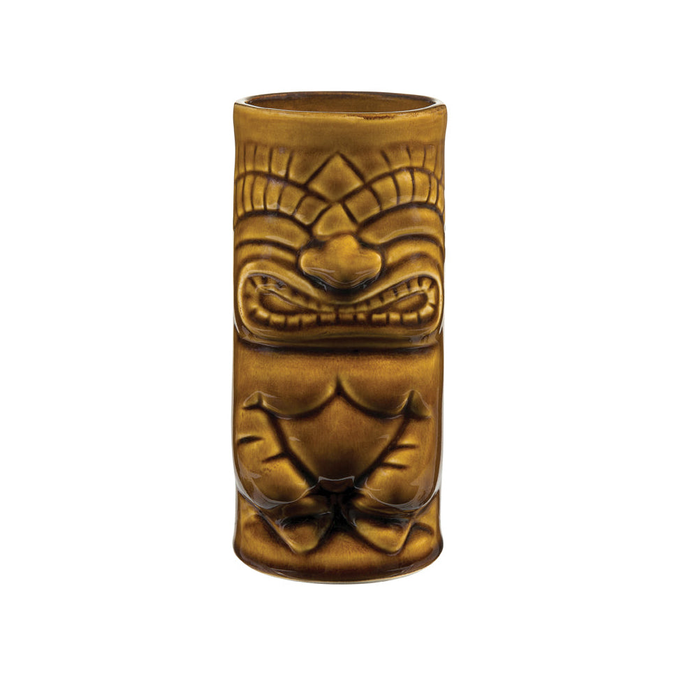 Decorative brown tumbler on white background