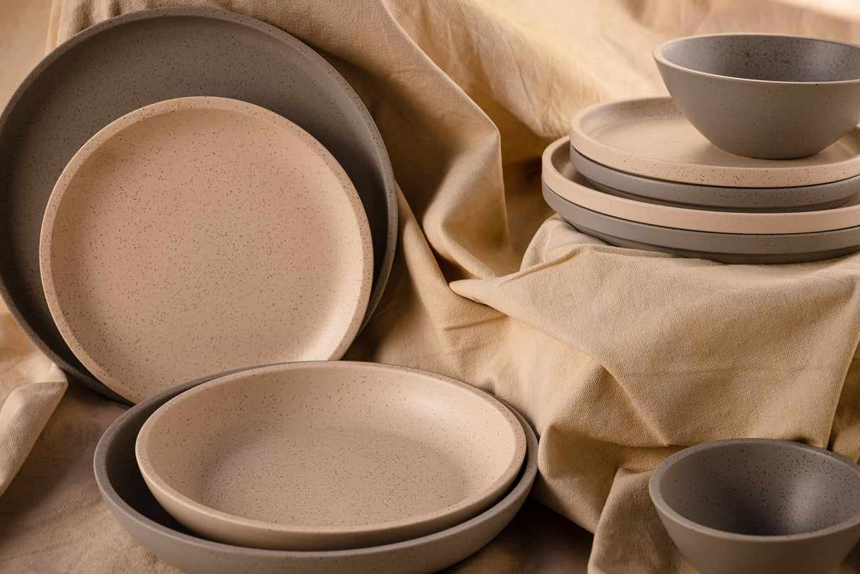 Stackable Round Plate - 270Mm, Ash: Pack of 3