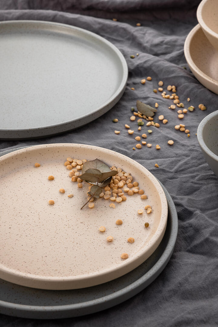 Stackable Round Plate - 235Mm, Ash: Pack of 3