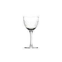 Retro inspired Nick and Nora Glass from Utopia, laser cut across different line, diamond or more intricate vintage patterns. Sturdy and dishwasher safe, ideal to create a speakeasy or 20 s atmosphere.