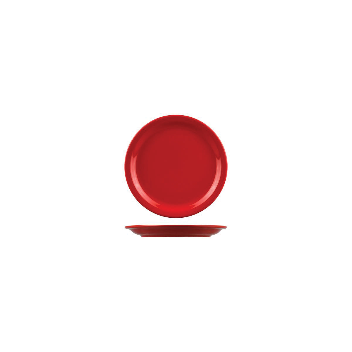 ROUND NARROW RIM PLATE - Red, 160mm, Flinders Healthcare
