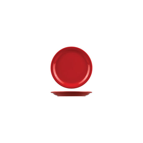 ROUND NARROW RIM PLATE - Red, 160mm, Flinders Healthcare