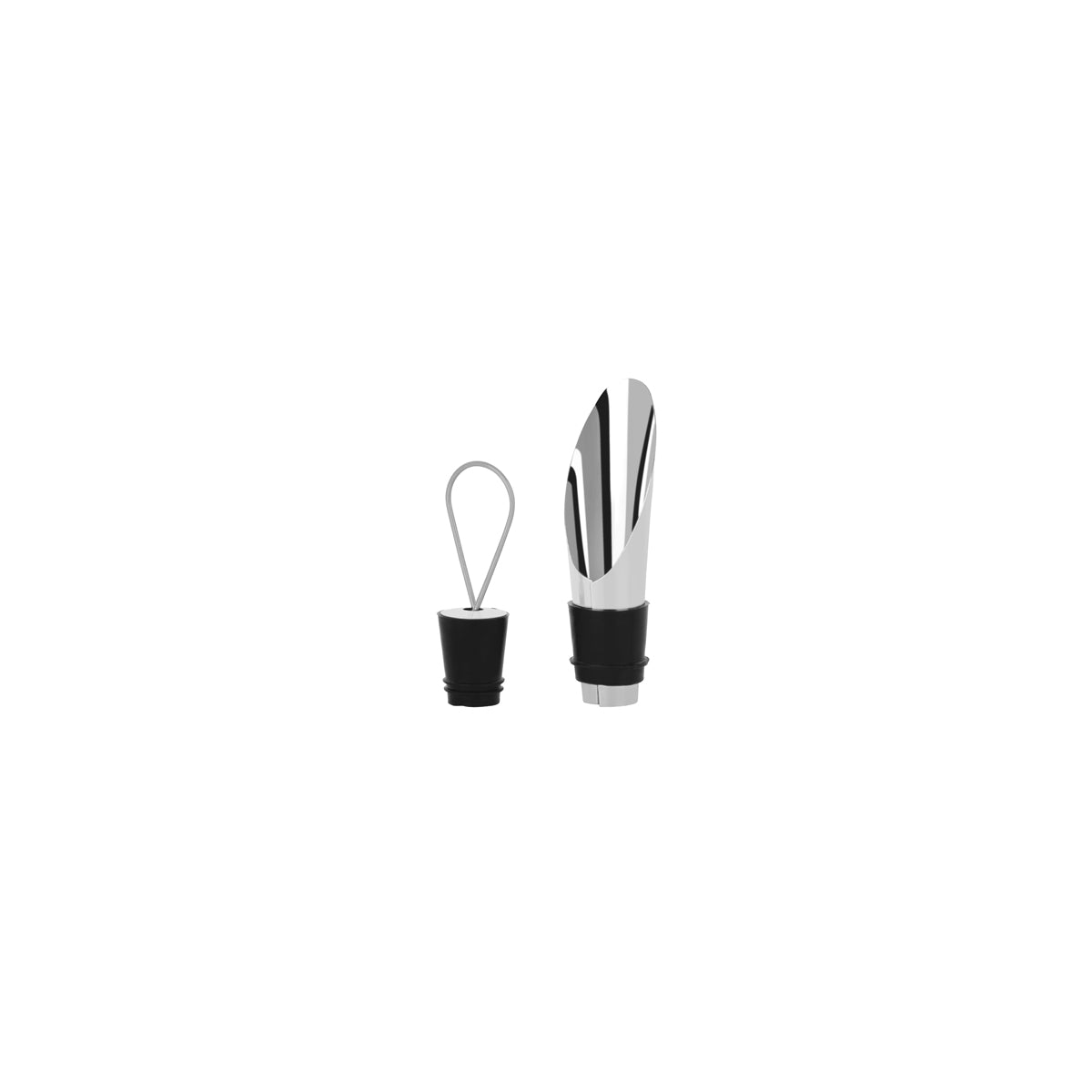 Wine Stopper W/Pouring Spout from Zanzi. Packed in a gift box and sold in boxes of 1. Hospitality quality at wholesale price with The Flying Fork!