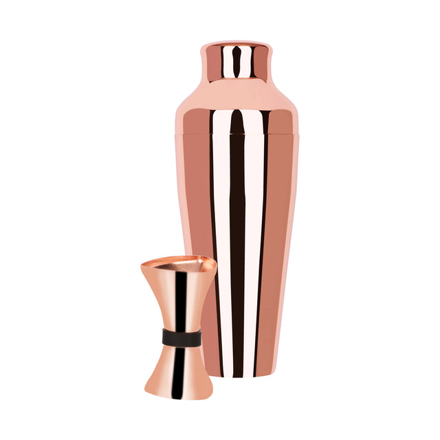 Cocktail Set - Rose Gold, 2Pc from Zanzi. Packed in a gift box and sold in boxes of 1. Hospitality quality at wholesale price with The Flying Fork!