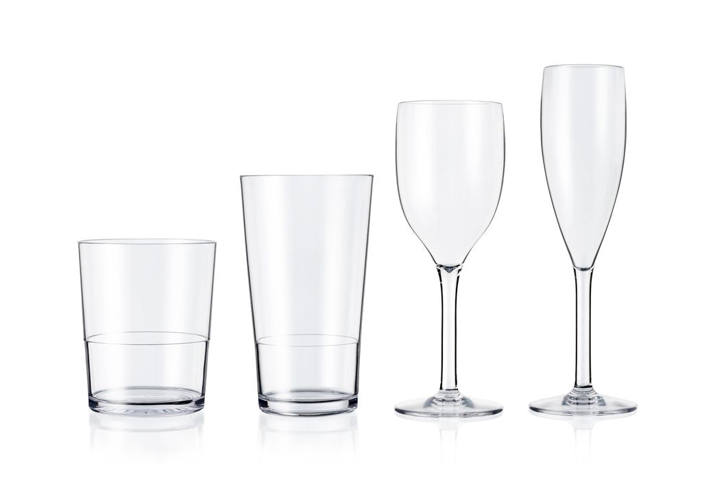 Palm Unbreakable Flute Glass - 200ml: Pack of 4