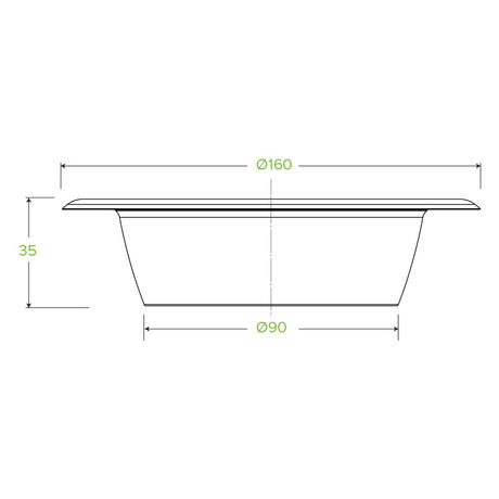 390ml (12oz) Bio-bowl - White - Carton of 1000 units