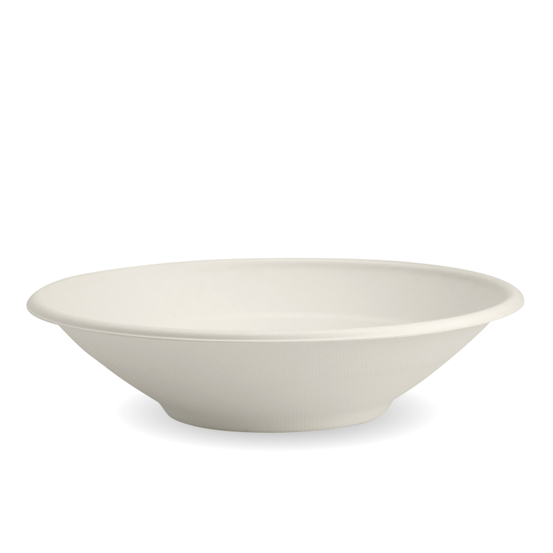 Biocane Bowl - White, 24oz (Box of 400) from BioPak. Compostable, made out of Sugarcane and sold in boxes of 1. Hospitality quality at wholesale price with The Flying Fork!