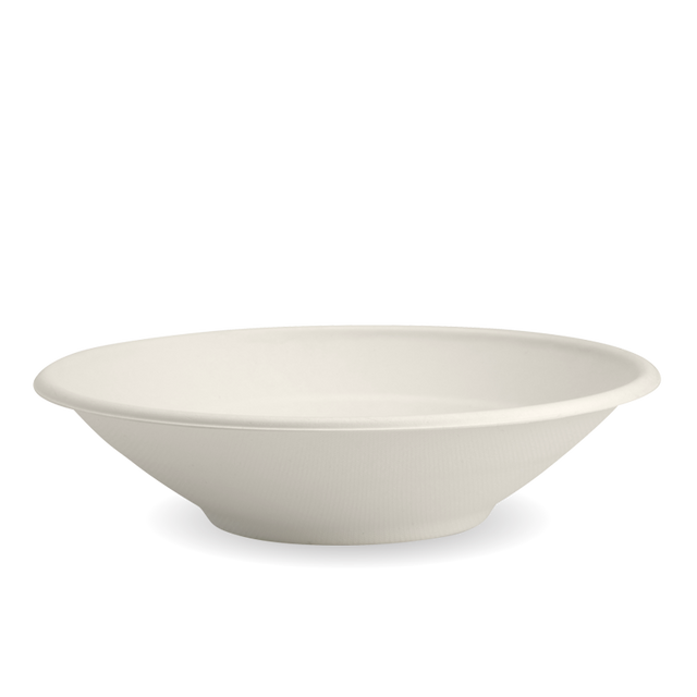 Biocane Bowl - White, 24oz (Box of 400) from BioPak. Compostable, made out of Sugarcane and sold in boxes of 1. Hospitality quality at wholesale price with The Flying Fork!