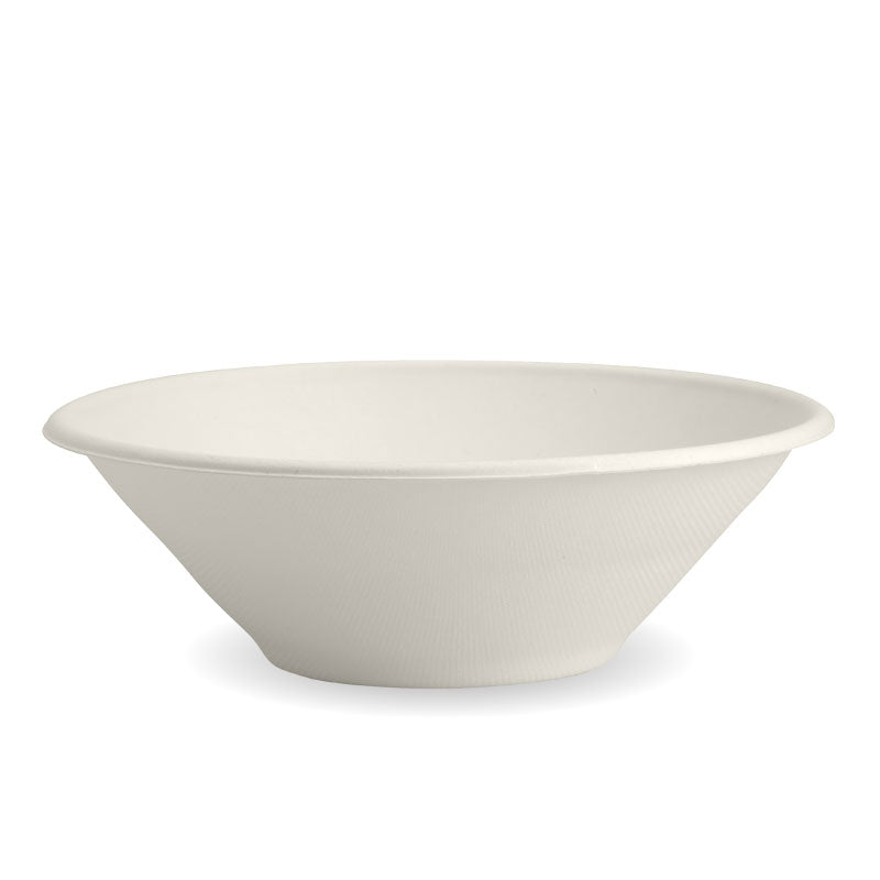 Biocane Bowl - White, 32oz (Box of 400) from BioPak. Compostable, made out of Sugarcane and sold in boxes of 1. Hospitality quality at wholesale price with The Flying Fork!