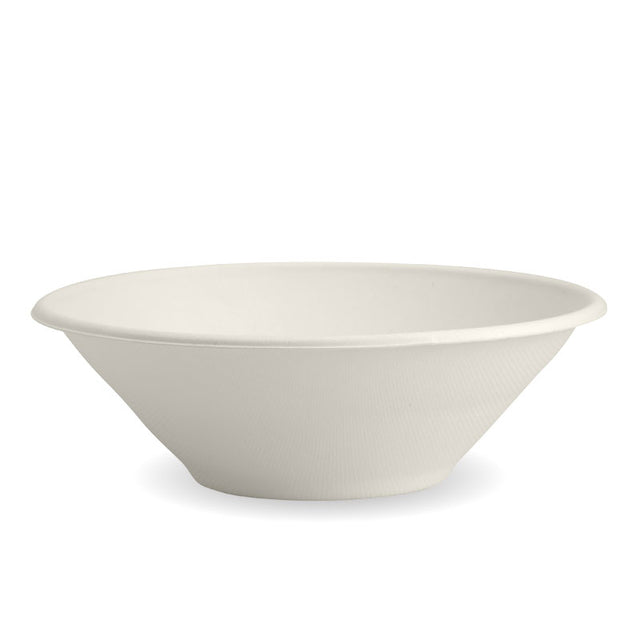 Biocane Bowl - White, 32oz (Box of 400) from BioPak. Compostable, made out of Sugarcane and sold in boxes of 1. Hospitality quality at wholesale price with The Flying Fork!