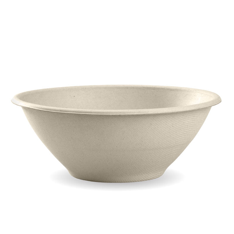 Biocane Bowl - Natural, 40oz (Box of 400) from BioPak. Compostable, made out of Sugarcane and sold in boxes of 1. Hospitality quality at wholesale price with The Flying Fork!