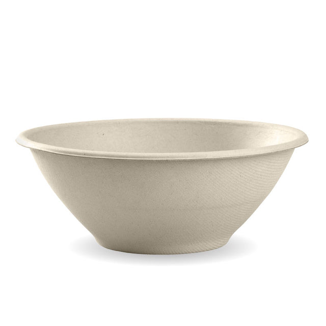 Biocane Bowl - Natural, 40oz (Box of 400) from BioPak. Compostable, made out of Sugarcane and sold in boxes of 1. Hospitality quality at wholesale price with The Flying Fork!