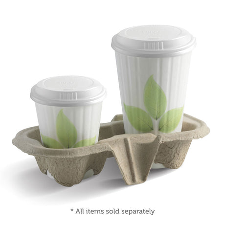 2-cup tray - natural - Carton of 500 units