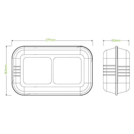 28x16x7cm (11.6x6x3") clamshell - white - Carton of 100 units