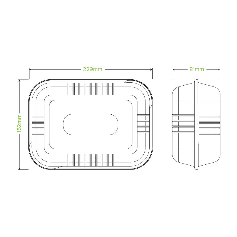 23x15x8cm (9x6x3") clamshell - white - Carton of 250 units