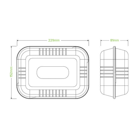 23x15x8cm (9x6x3") clamshell - white - Carton of 250 units