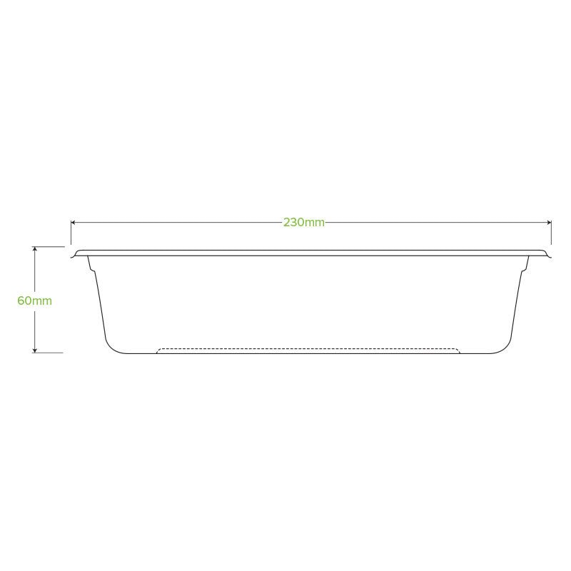 1,000ml tray - 230x130x60mm - natural - Carton of 500 units