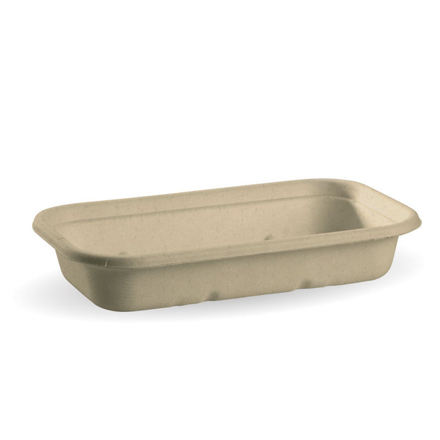 Rectangular Sugarcane Container - Natural, 750ml (Box of 500) from BioPak. Compostable, made out of Sugarcane Pulp and sold in boxes of 1. Hospitality quality at wholesale price with The Flying Fork!