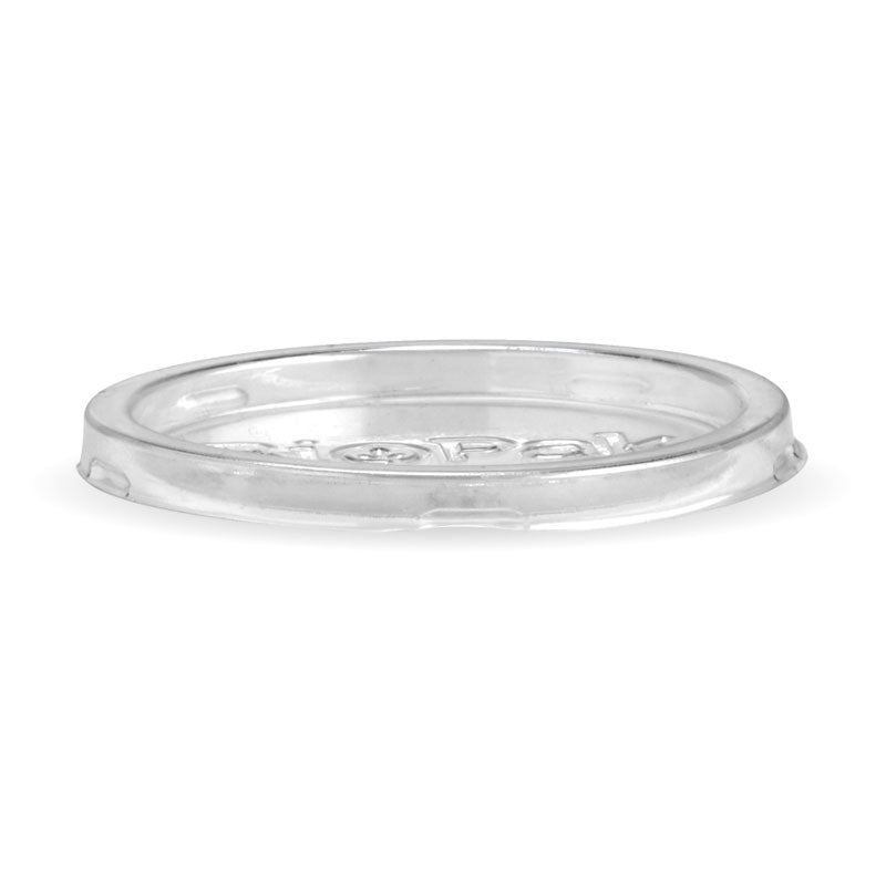 Lid to fit 60ml Sugarcane Sauce Cup - No Hole (Box of 1000) from BioPak. Compostable, made out of Sugarcane and sold in boxes of 1. Hospitality quality at wholesale price with The Flying Fork!