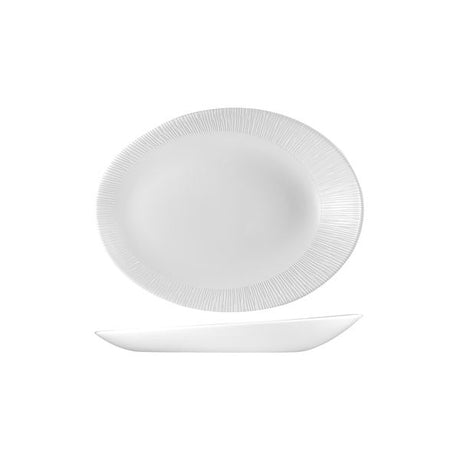 Oval Plate - 250 x 194mm, Bamboo Orb from Churchill. made out of Porcelain and sold in boxes of 6. Hospitality quality at wholesale price with The Flying Fork!