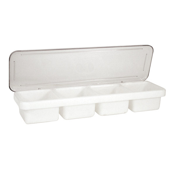 Bar Caddy - White Plastic, 4 Comp. from TheFlyingFork. Sold in boxes of 1. Hospitality quality at wholesale price with The Flying Fork!