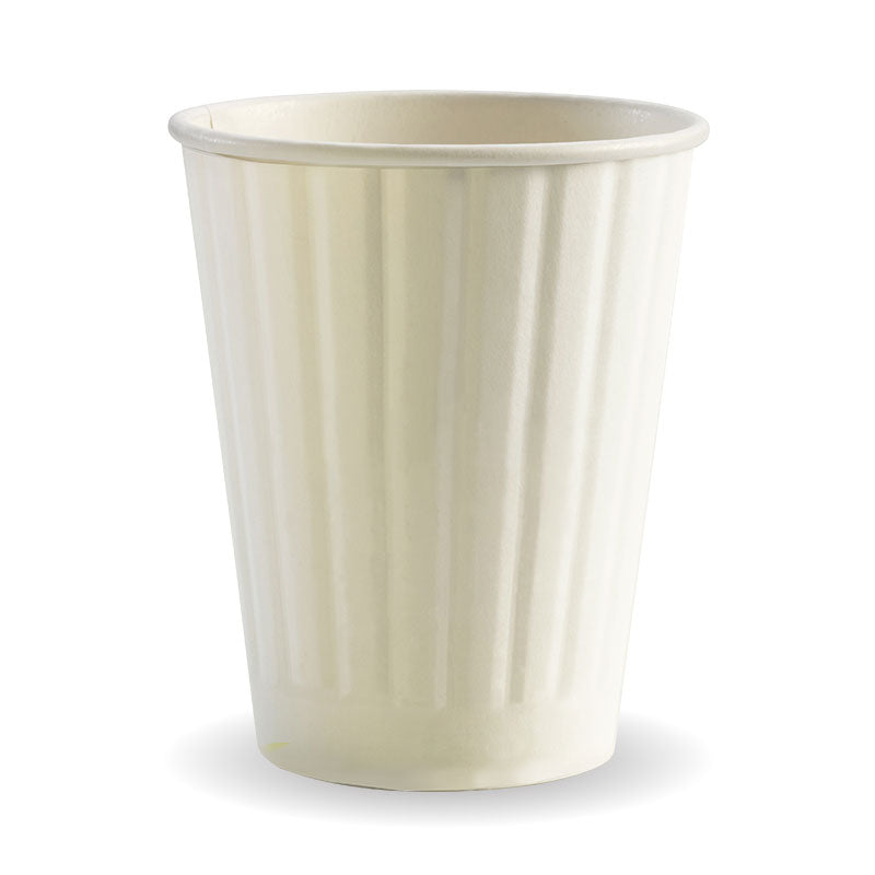 Biocup Double Wall - White, 12oz (Box of 1000) from BioPak. Compostable, made out of Paper and Bioplastic and sold in boxes of 1. Hospitality quality at wholesale price with The Flying Fork!
