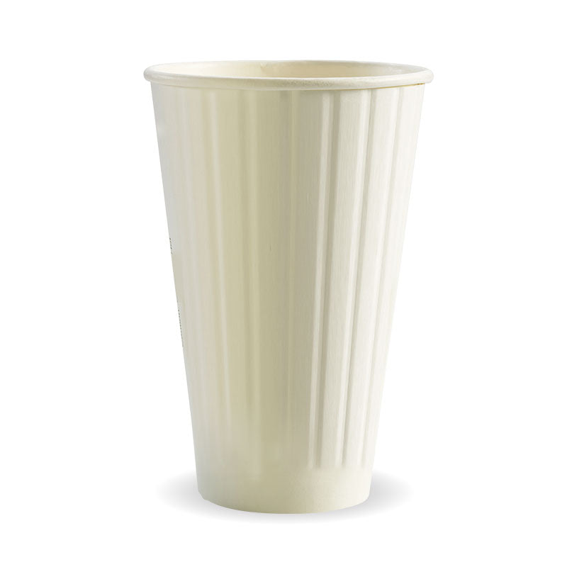 Biocup Double Wall - White, 16oz (Box of 600) from BioPak. Compostable, made out of Paper and Bioplastic and sold in boxes of 1. Hospitality quality at wholesale price with The Flying Fork!