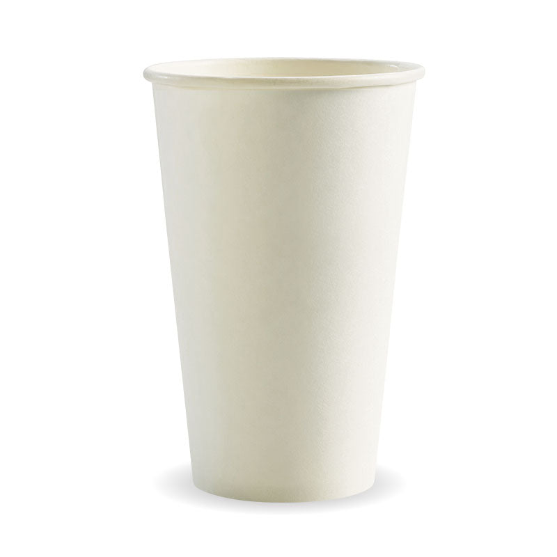 Biocup Single Wall - White, 16oz (Box of 1000) from BioPak. Compostable, made out of Paper and Bioplastic and sold in boxes of 1. Hospitality quality at wholesale price with The Flying Fork!