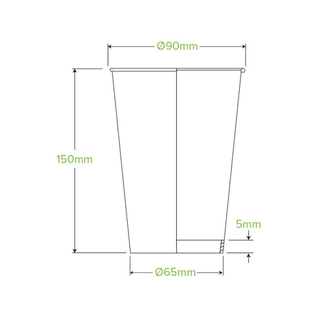 595ml (20oz) cup (fits large lids) - leaf - Carton of 500 units