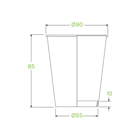 280ml (8oz) (90mm) cup (fits large lids) - leaf - Carton of 1000 units