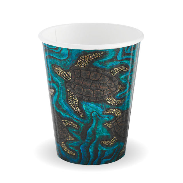 Biocup Double Wall - Indigenous Series, 8oz (Box of 1000) from BioPak. Compostable, made out of Paper and Bioplastic and sold in boxes of 1. Hospitality quality at wholesale price with The Flying Fork!