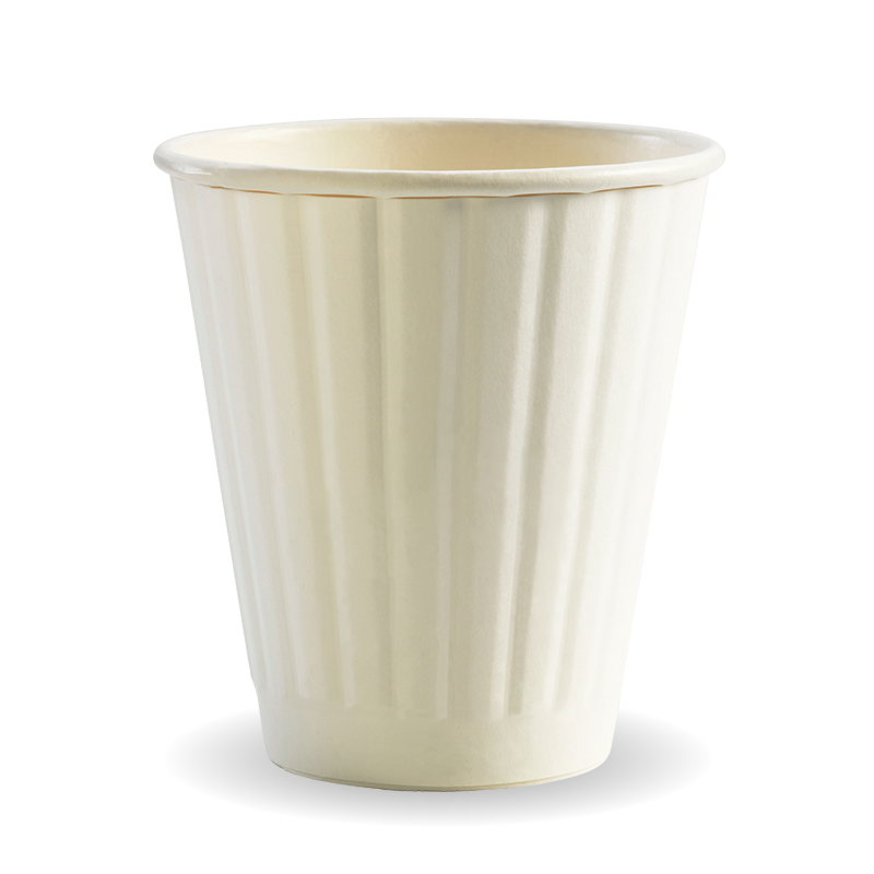 Biocup Double Wall - White, 8oz, 90mm (Box of 1000) from BioPak. Compostable, made out of Paper and Bioplastic and sold in boxes of 1. Hospitality quality at wholesale price with The Flying Fork!