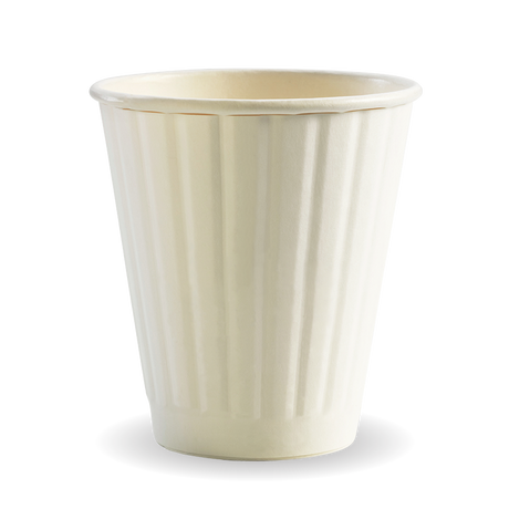 Biocup Double Wall - White, 8oz, 90mm (Box of 1000) from BioPak. Compostable, made out of Paper and Bioplastic and sold in boxes of 1. Hospitality quality at wholesale price with The Flying Fork!