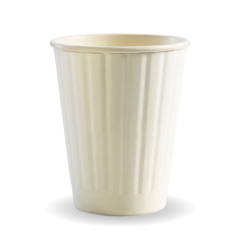 Biocup Double Wall - White, 8oz (Box of 1000) from BioPak. Compostable, made out of Paper and Bioplastic and sold in boxes of 1. Hospitality quality at wholesale price with The Flying Fork!