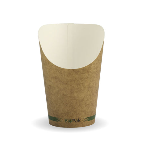 Chip Biocup - Kraft, 12oz (Box of 1000) from BioPak. Compostable, made out of Paper and sold in boxes of 1. Hospitality quality at wholesale price with The Flying Fork!