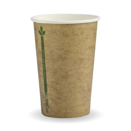 Biocup Single Wall - Kraft with Green Line, 10oz (Box of 1000) from BioPak. Compostable, made out of Paper and Bioplastic and sold in boxes of 1. Hospitality quality at wholesale price with The Flying Fork!