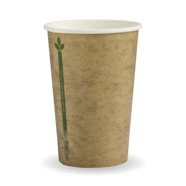 Biocup Single Wall - Kraft with Green Line, 10oz (Box of 1000) from BioPak. Compostable, made out of Paper and Bioplastic and sold in boxes of 1. Hospitality quality at wholesale price with The Flying Fork!