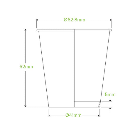 120ml (4oz) cup - printed kraft-look green line - Carton of 2,000 units