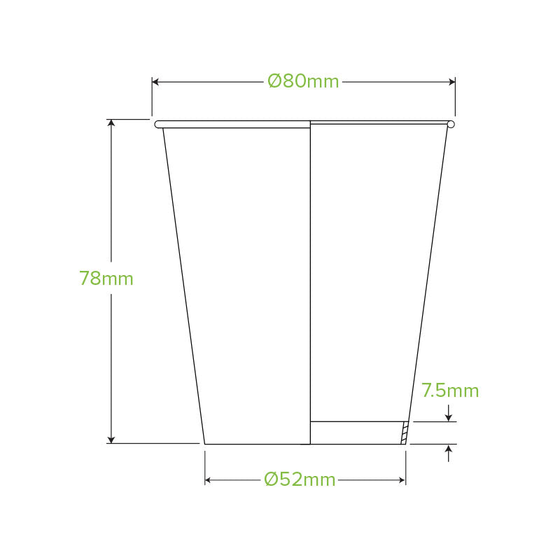 120ml (4oz) cup - printed kraft-look green stripe - Carton of 2000 units