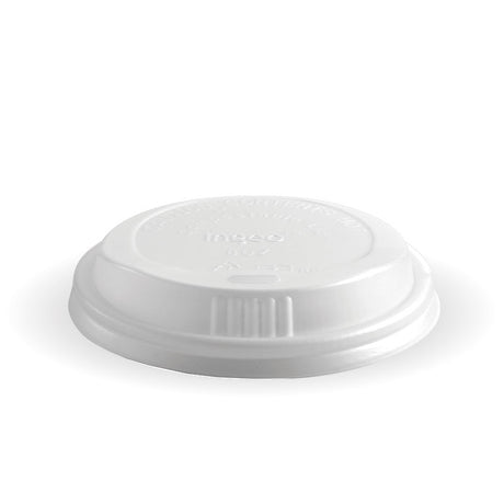 PLA Small Lid - 6, 8, 10 And 12oz, 80mm, Opaque (Box of 1000) from BioPak. Compostable, made out of Bioplastic and sold in boxes of 1. Hospitality quality at wholesale price with The Flying Fork!