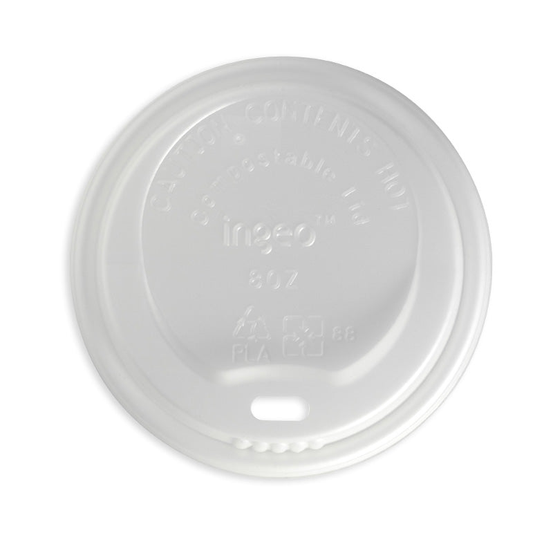 PLA Small Lid - 6, 8, 10 And 12oz, 80mm, Opaque (Box of 1000)