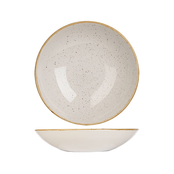 Bowl - 182mm, Barley White, Stonecast from Churchill. made out of Porcelain and sold in boxes of 6. Hospitality quality at wholesale price with The Flying Fork!
