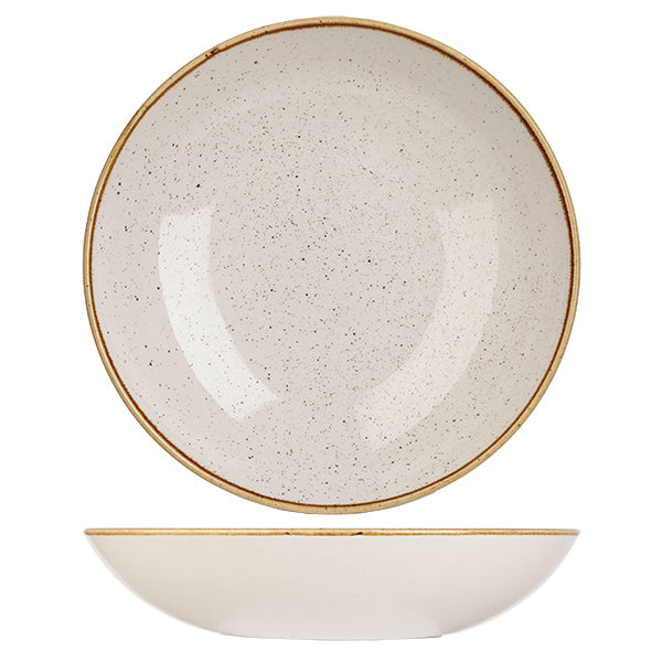 Bowl - 248mm, Barley White, Stonecast from Churchill. made out of Porcelain and sold in boxes of 6. Hospitality quality at wholesale price with The Flying Fork!