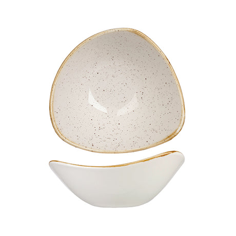 Triangular Bowl - 153mm, Barley White, Stonecast from Churchill. made out of Porcelain and sold in boxes of 6. Hospitality quality at wholesale price with The Flying Fork!