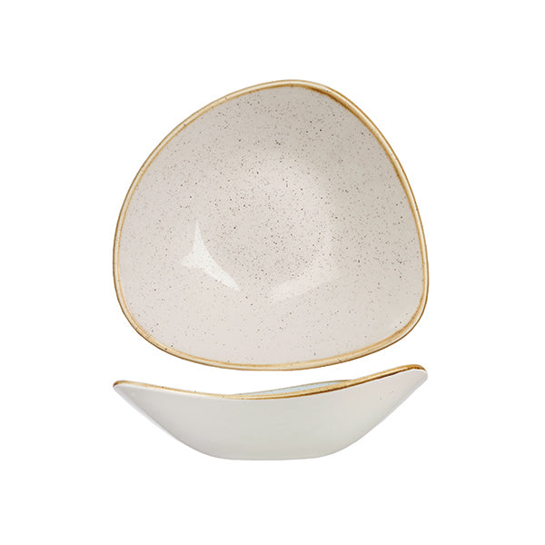 Triangular Bowl - 185mm, Barley White, Stonecast from Churchill. made out of Porcelain and sold in boxes of 6. Hospitality quality at wholesale price with The Flying Fork!