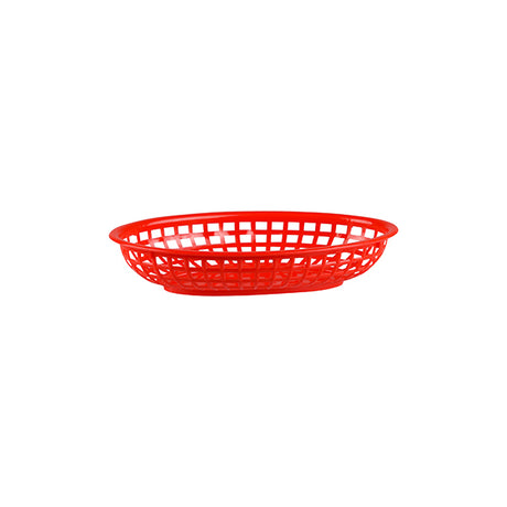 Bread Basket - Pp, Oval, Red, 240 x 150 x 50mm from TheFlyingFork. Sold in boxes of 1. Hospitality quality at wholesale price with The Flying Fork!