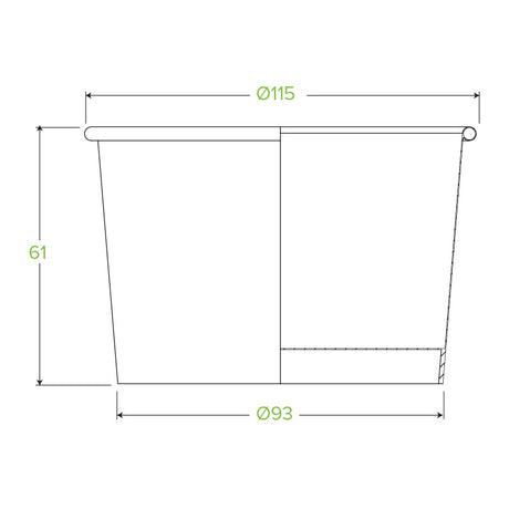 430ml Bowl - White Green stripe - Carton of 500 units