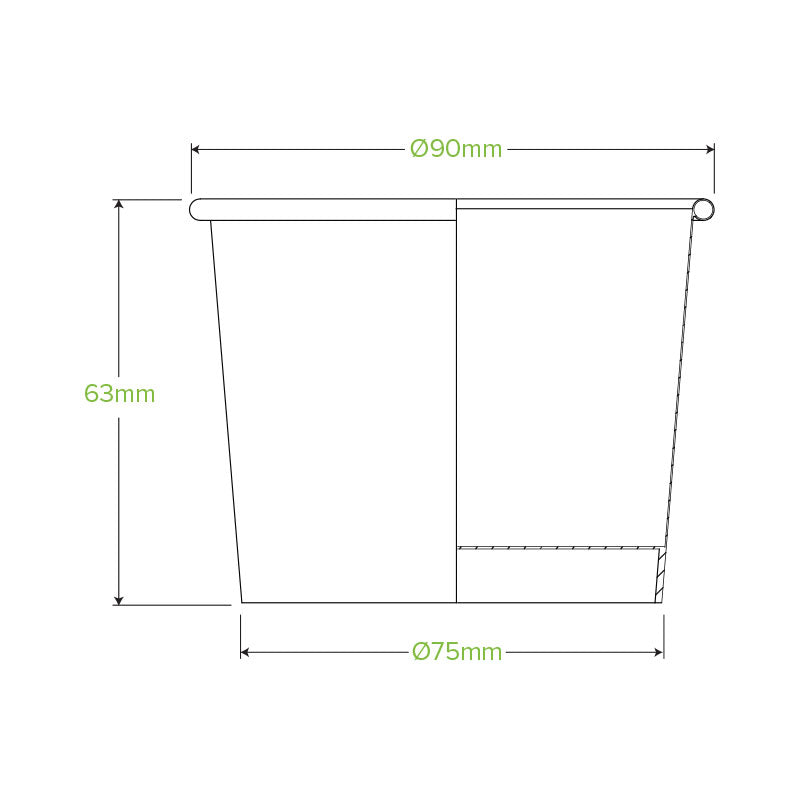 250ml Bowl - Kraft with Green stripe - Carton of 1,000 units