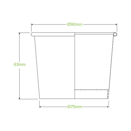 250ml Bowl - Kraft with Green stripe - Carton of 1,000 units