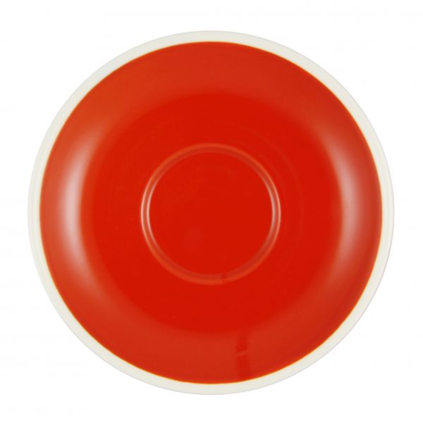 Saucer To Suit BW0045-24 - 140mm, Chilli-White from Brew. made out of Stoneware and sold in boxes of 6. Hospitality quality at wholesale price with The Flying Fork!